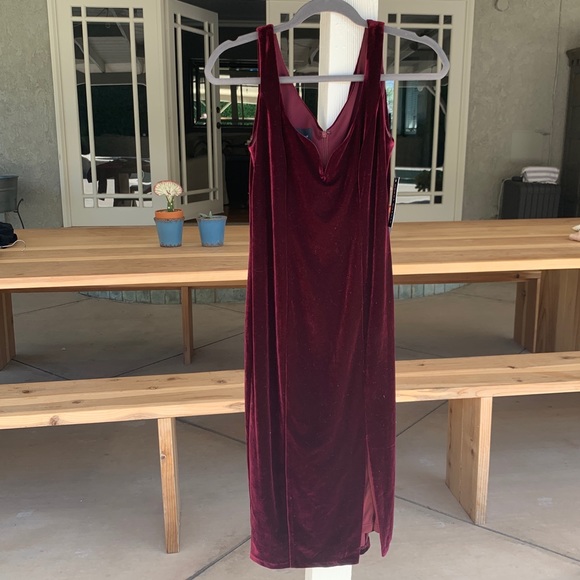 anthropologie red velvet dress